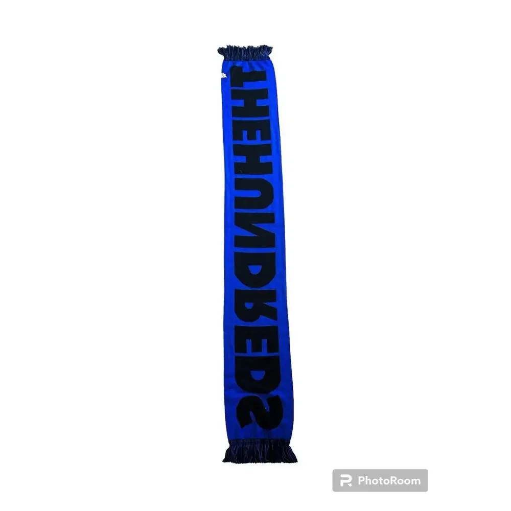The Hundreds Blue‎ Black Tassel Scarf Logo One Size Reversible